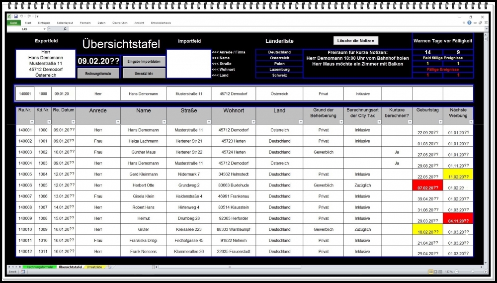 Bild 1 von Rechnungsprogramm Hotel – Software für City Tax, Kurtaxe und Gästerechnung FeWo, Pension