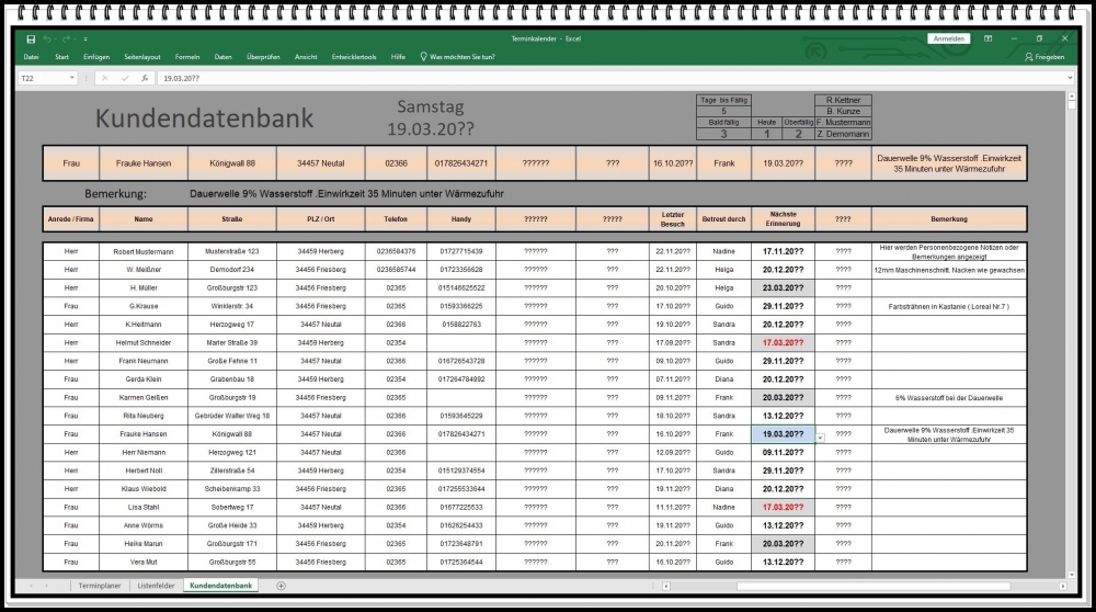Bild 1 von Terminplaner Excel Vorlage – einfache Planung für Mitarbeiter, Räume & Ressourcen