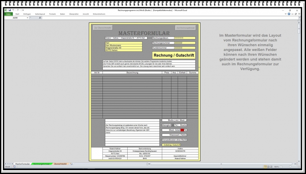 Bild 1 von Komfort Rechnungssoftware – Rechnungen schreiben für Kleinunternehmer § 19 UStG und Unternehmen
