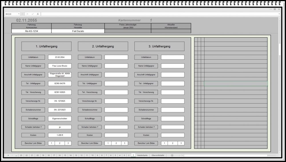 Bild 1 von Fuhrparkverwaltung für Unternehmen und Speditionen – Excel Software für Fahrzeuge, Kosten und Termin