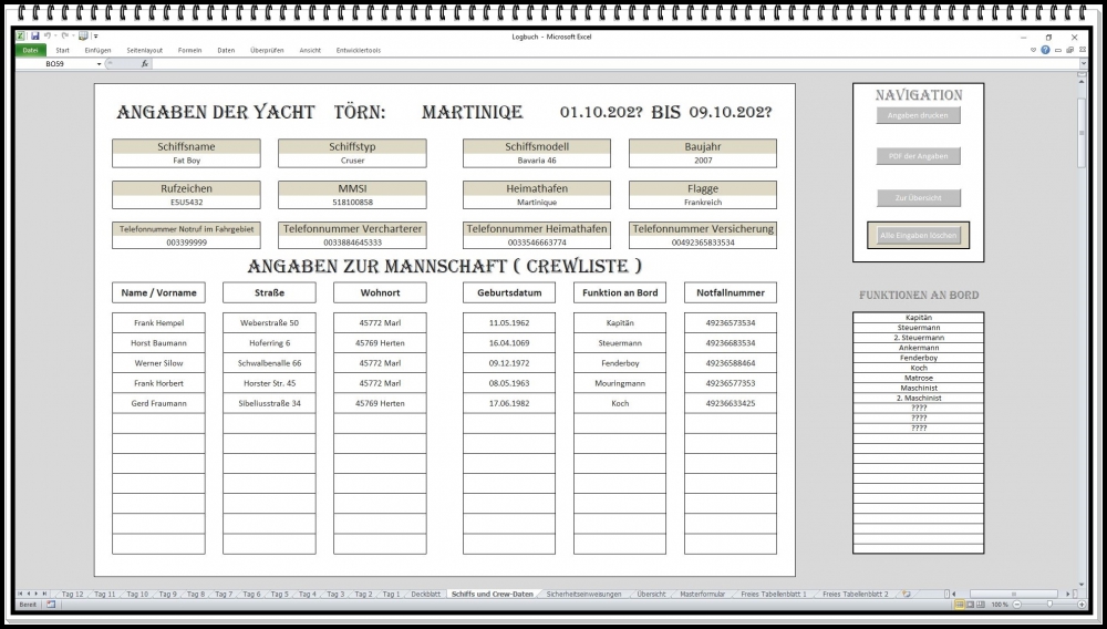Bild 1 von Digitales Logbuch Segelboot – Yacht Logbuch für Navigation, Crew und Segeltörn Dokumentation