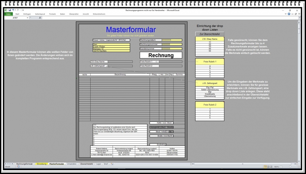 Bild 1 von Rechnungssoftware für Handwerker mit PDF Funktion  für Mailversand