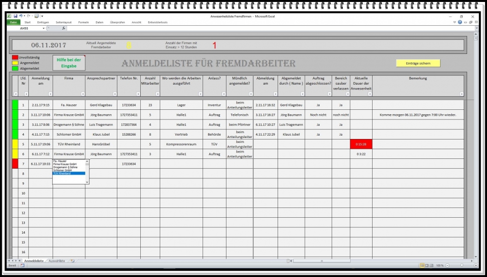 Bild 1 von Zutrittskontrolle – Software für Besucherverwaltung, Anwesenheitsliste und Fremdfirmenkontroll