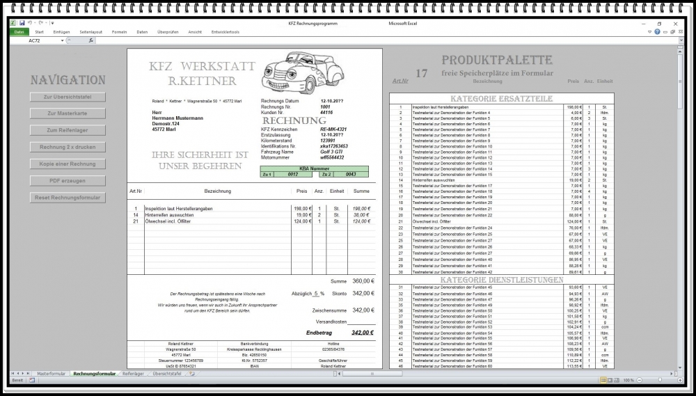 Bild 1 von Rechnungsprogramm  Rechnungssoftware für KFZ Betriebe  Lackierer Motorradhändler mit Ersatzteillager