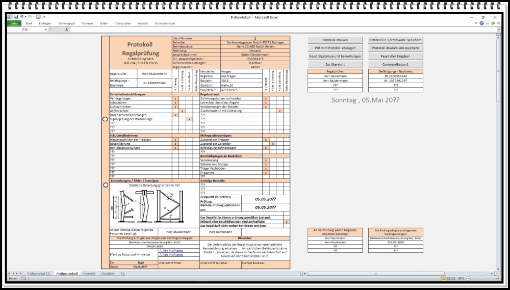 Bild 1 von DGUV Regalprüfung nach DIN EN 15635 – Excel Prüfbuch zur sicheren Dokumentation