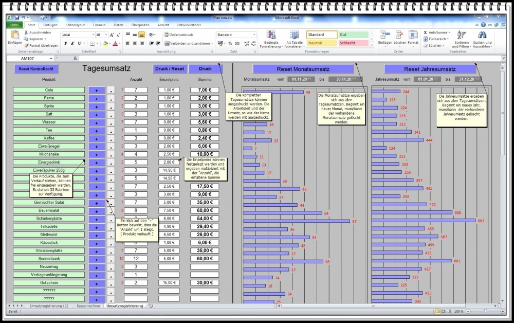 Bild 1 von Umsatzregister Kassensoftware – Verkaufsstatistik, Tagesumsatz und Kassenübersicht